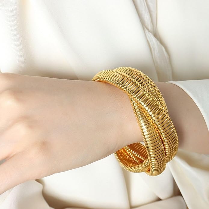 Triple Layer Wrap Around Snake Stretchable Bracelet