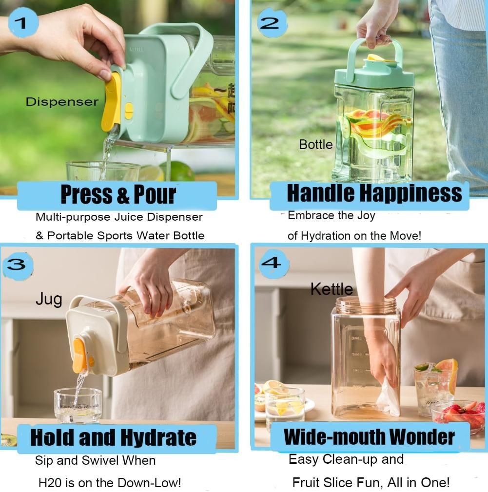 2 Ltr. Portable Water Bottle with Filter Tip